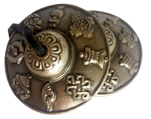 Tingsha Bells Astamangala Lucky Symbols - 2.5"