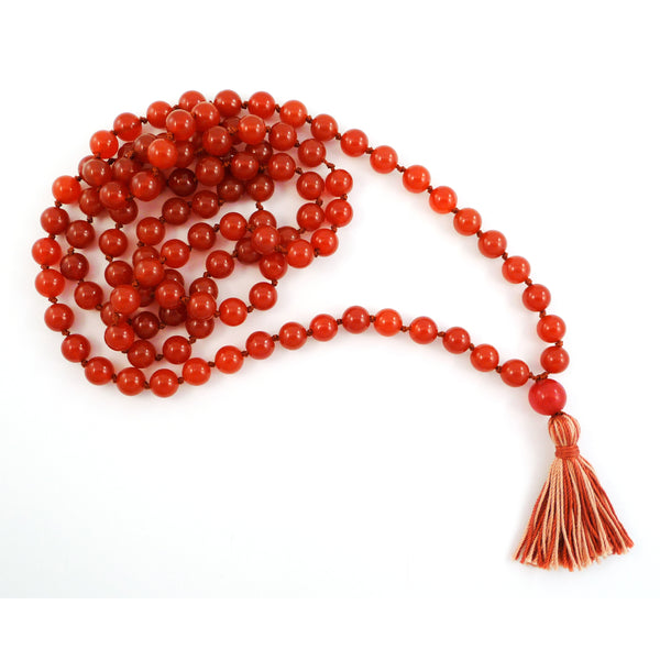 Carnelian Hand Knotted Mala - 108 Beads