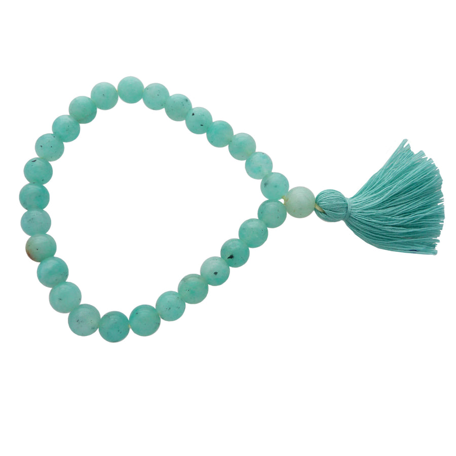 Healing Crystal Stretch Mala Bracelets with Tassel