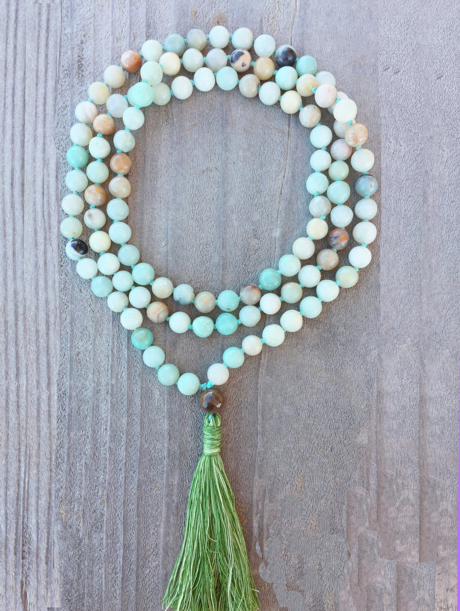 Amazonite Hand Knotted Mala - 108 Beads