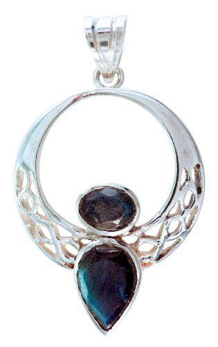 Celtic Knot Two Stone Sterling Silver Pendant