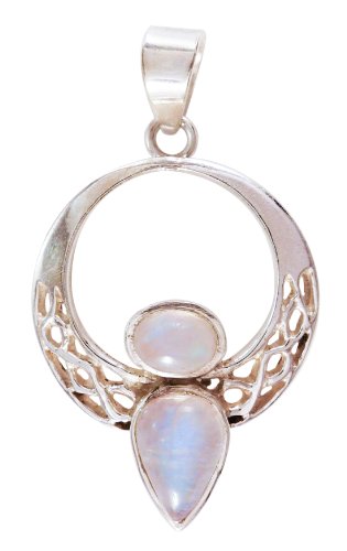 Celtic Knot Two Stone Sterling Silver Pendant