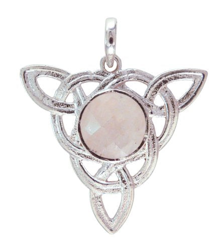 Celtic Trinity Knot Large (Triquetra) Pendant Healing Stone Sterling Silver