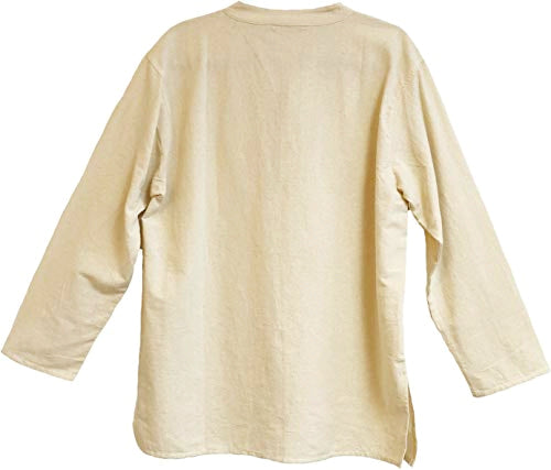 Split Neck Kurta - Hand-Loomed Cotton