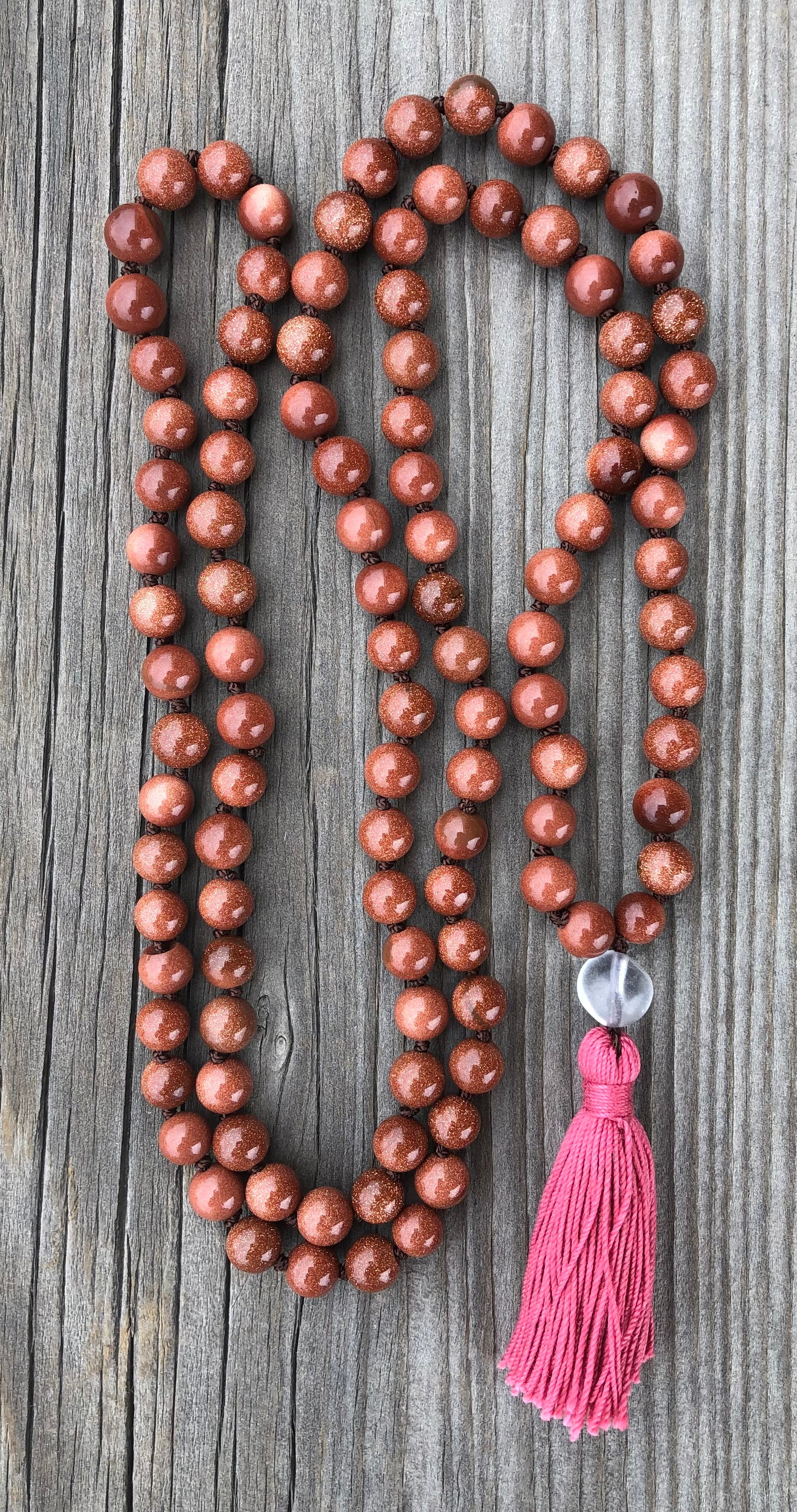 Goldstone Hand Knotted Mala - 108 Beads