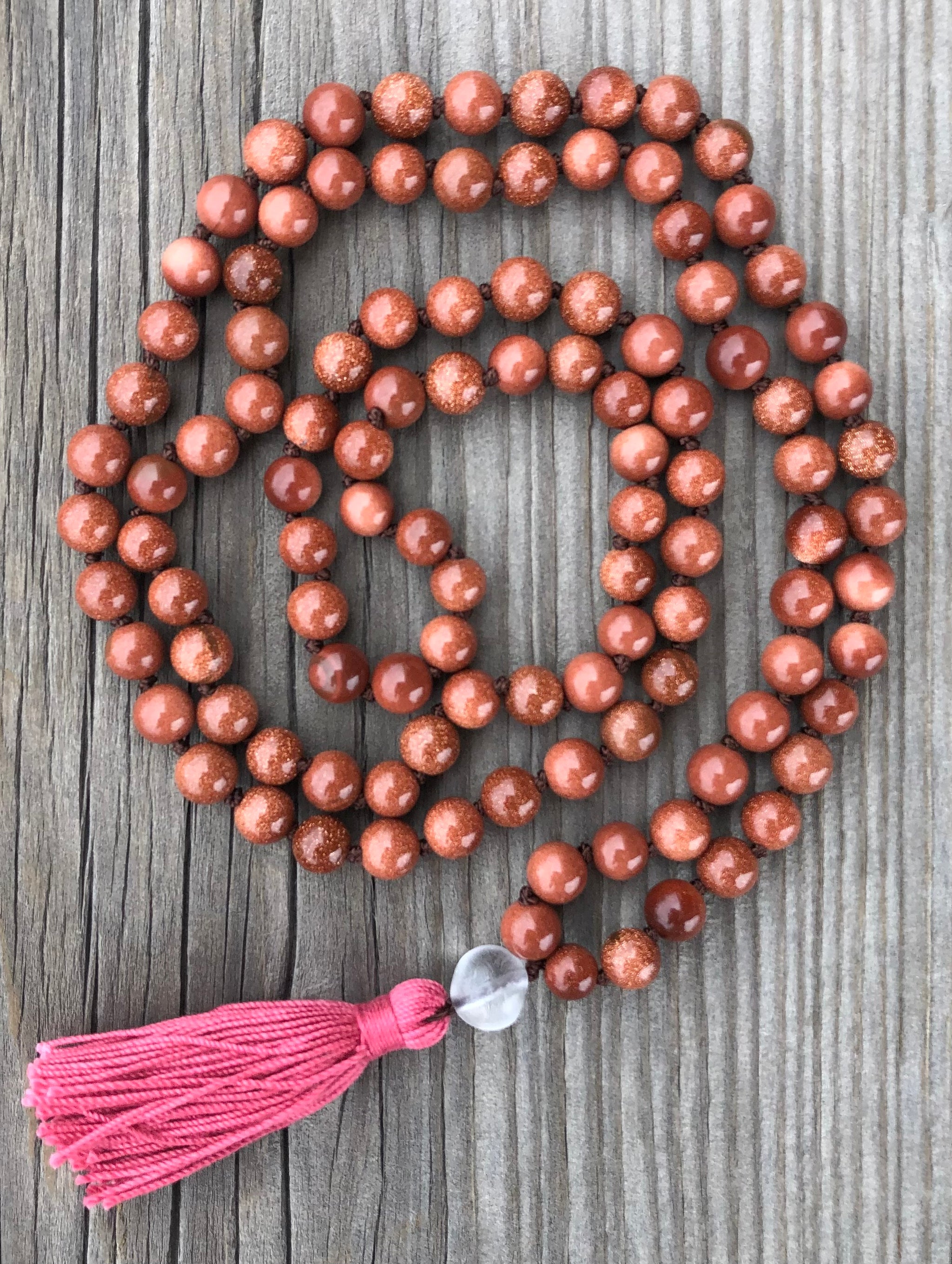 Goldstone Hand Knotted Mala - 108 Beads