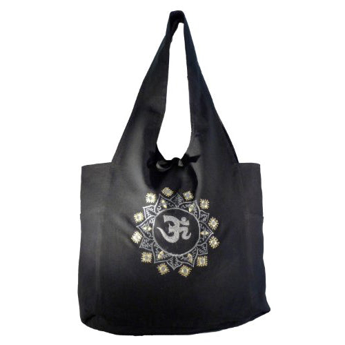 Om Embroidered Shoulder Yoga Bag