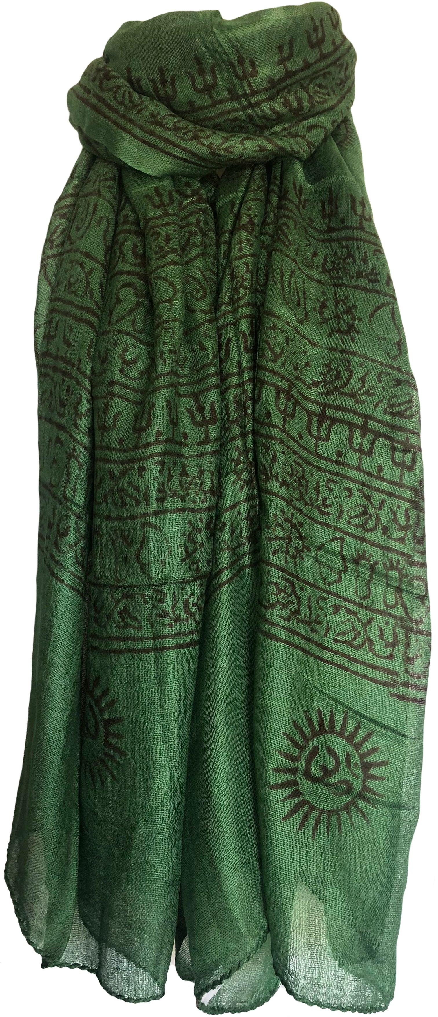 Om Mantra Hand Block Printed Prayer Scarf